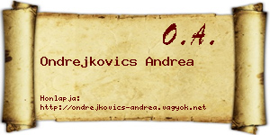 Ondrejkovics Andrea névjegykártya